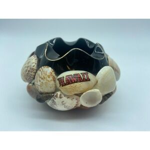 Vintage Hawaii Shell Planter Kitsch Tiki Bar Japan Kitschy Black Mid Century